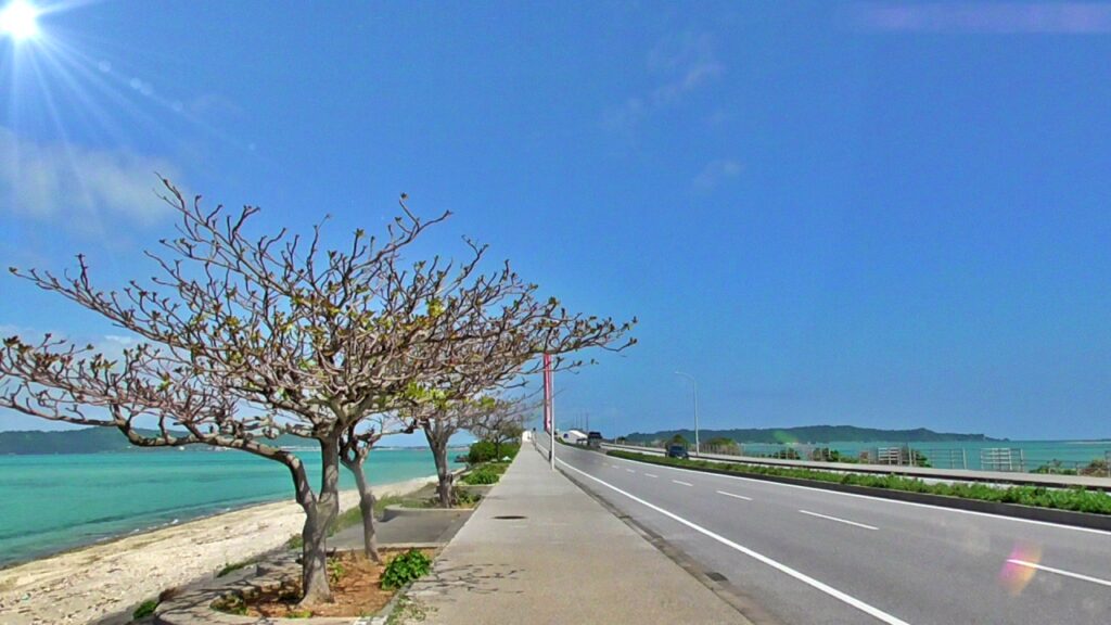 東洋一の道路 沖縄でドライブするなら海中道路でしょ 美ら沖縄旅行 はぴおき