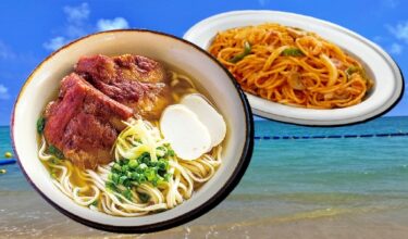 沖縄そばの麺を使った沖縄風ナポリタンは沖縄グルメにおすすめの簡単レシピ